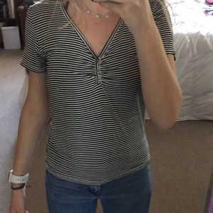 striped short sleeve shirt